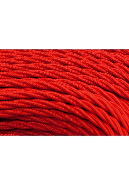 Strijkijzersnoer, rood, gevlochten, 3 aderig