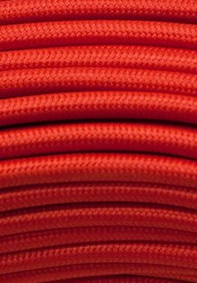 Lamp Wire with Red Textile Cover, 2 core