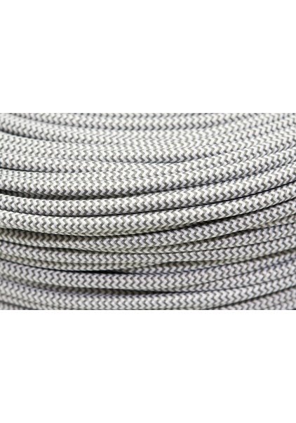 Strijkijzersnoer, Grijs-Wit, Visgraat, 2 aderig