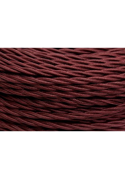 Lamp Wire, with Fabric Cover, Burgundy Red, Braided, 3 core