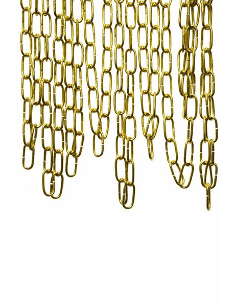 Lamp chain, small links, 2 x 1 cm / 0.85 X 0.39 inch, brass colour
