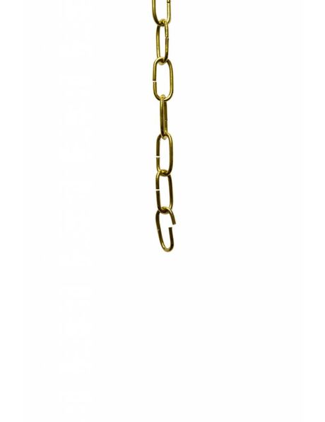 Lamp chain, small links, 2 x 1 cm / 0.85 X 0.39 inch, brass colour