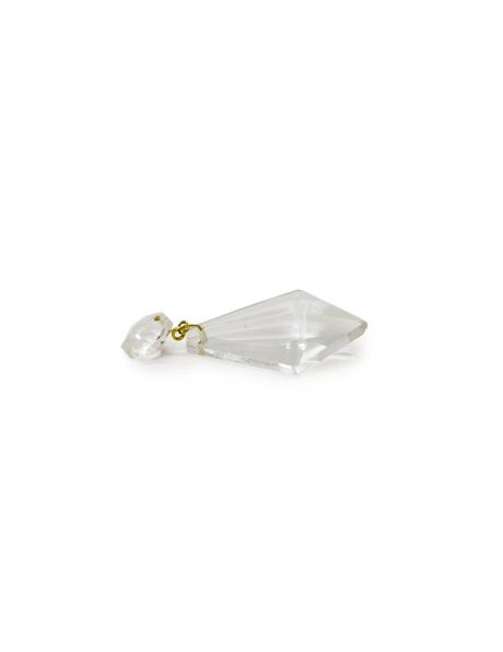 Double chandelier bead (strass), small bead above, larger triangle below, clear glass