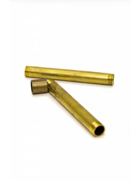Polished brass tube connector, 1.3 cm (M13x1) 0.59 inch