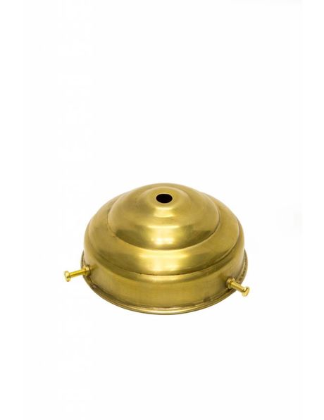 Gold-coloured lamp glass holder in the shape of a turret