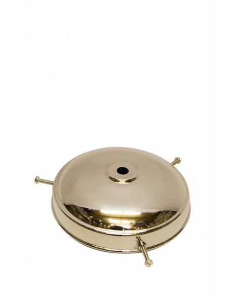 Silver coloured lampshade holder made of shiny nickel, 4 cm / 1.6 inch high, 12.5 cm / 4.9 inch wide