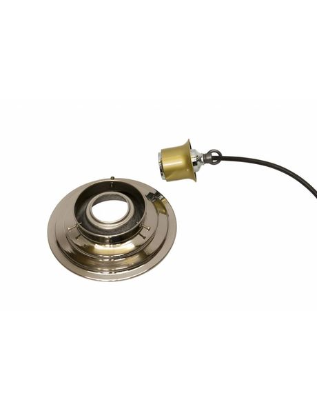 Ceiling Lamp Ring, Polished Nickel, Lamp Glass with Raised Edge with a Diameter of 8 cm / 3.15 inch