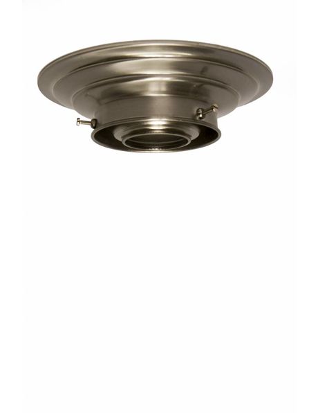 Ceiling lamp ring, matt nickel, for lamp glass with raised edge with a diameter of 8 cm / 3.2 inch