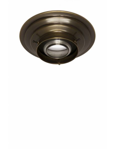 Ceiling lamp ring, patinated copper, for lamp glasses with a raised edge with a maximum diameter of 8.2 cm /  3.2 inch