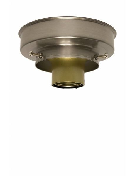 Ceiling lamp ring, matt nickel, sleek shape, raised edge ceiling lamp glass, maximum 8 cm / 3.2 inch