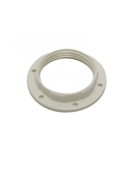 White shade ring, plastic, to use on E27 fitting with external thread