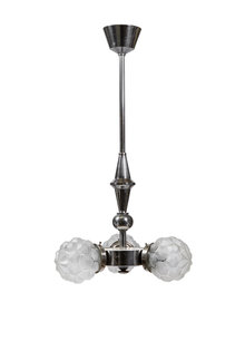Art Deco Hanglamp met 3 Glazen Bollen