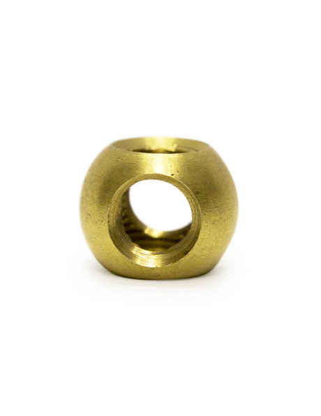 Lamp parts, cross connector for tubes, 1.0 cm / 0.39 inch (M10), brass