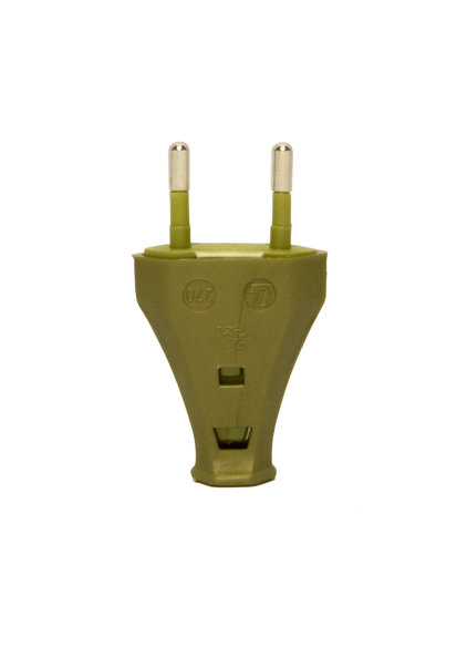 Flat Electrical Plug, Gold Colour (Type Euro Plug)