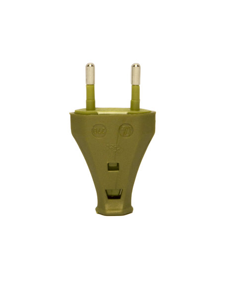 Euro electrical plug, gold colour, without earth wire. Easy to install