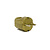 Block plug with edge earth, gold coloured