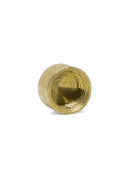 Cover cup, brass, 0.8 cm / 0.3 inch high, M10x1 internal thread