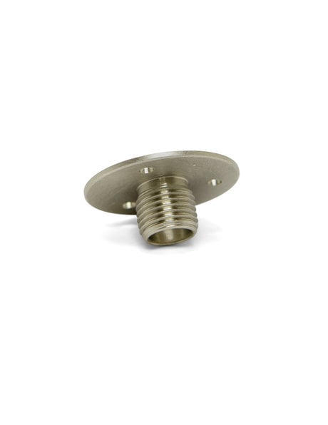 Plate nipple, matt silver, M10x1 threaded rod with 3 mounting holes