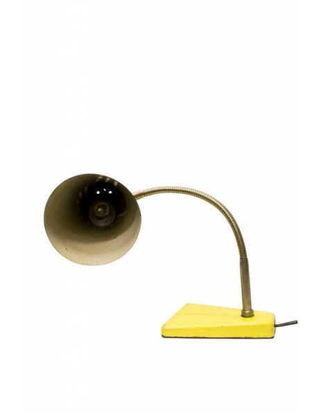 Desk lamp, industrial design, yellow, 1950s