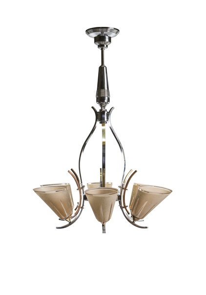 1930s Pendant Lamp, Large, 6 Shades