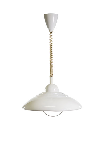 Witte Hanglamp, Vintage Design uit de Sixties