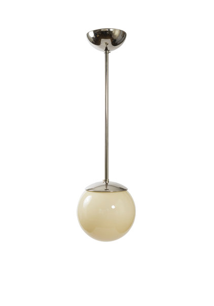 Vintage Hanging Lamp, Cream Glass Ball