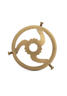 Glasdrager, Messing, Open, Laag Model, voor Lampglas, 6 cm