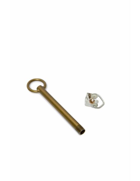 Adjusting tube, made of patinated brass, including a hanging loop M10