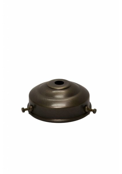 Kaphouder, 6 cm, Gepatineerd Koper, voor Lampglazen