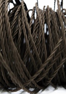 Lamp Wire, with Textile Cover, Brown, Braided, 3 core