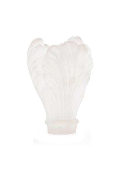 Chandelier Bead, Frosted Glass, 3 Feathers