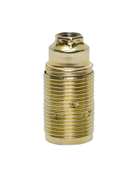Brass colour lamp socket, E14 (small size fitting), external thread