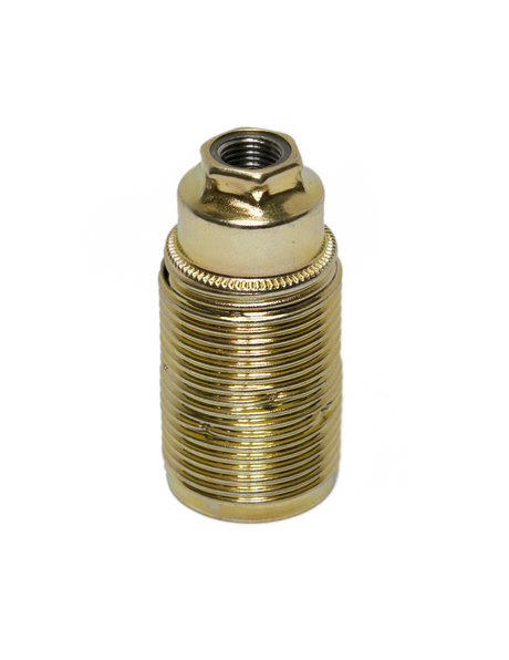 Brass colour lamp socket, E14 (small size fitting), external thread