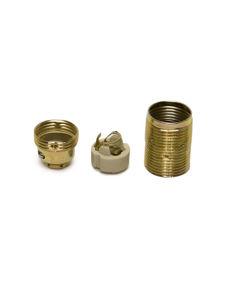 Brass colour lamp socket, E14 (small size fitting), external thread