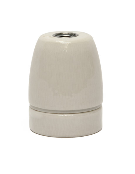 Porcelain lamp fitting E27, white, with M10 screw thread