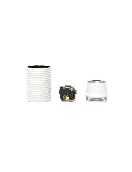 E14 fitting, white plastic, with screw thread