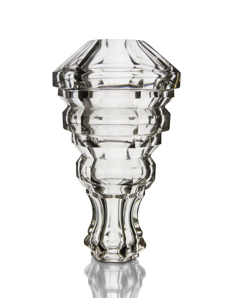 Crystal chandelier, thick glass vase