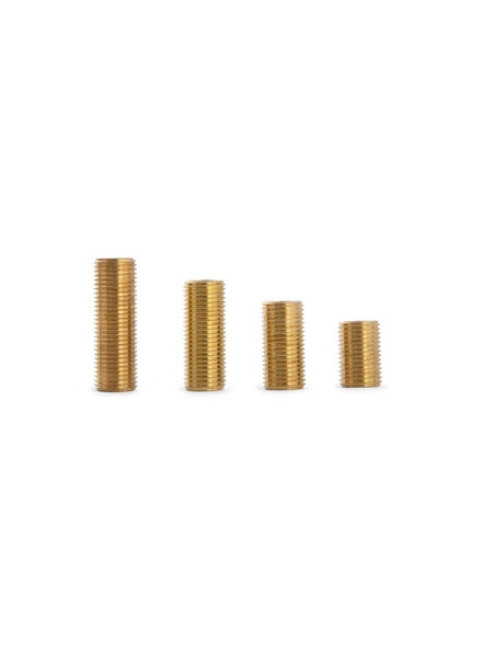 Brass threaded pipe , hollow, 3.0 cm / 1.2 inch, finethread , diameter: 1 cm (M10)  0.39 inch