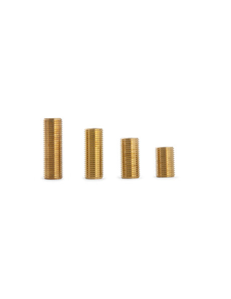 Threaded pipe, brass, 1.5 cm / 0.6 inch, M10 thread
