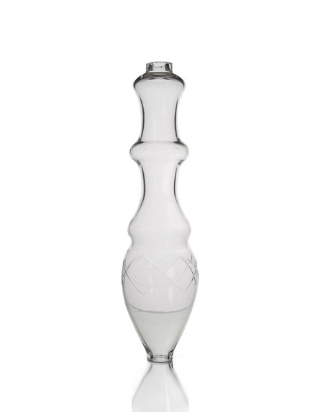 Chandelier vase, cut glass with diamond pattern