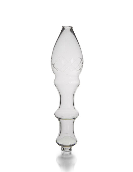 Chandelier vase, cut glass with diamond pattern