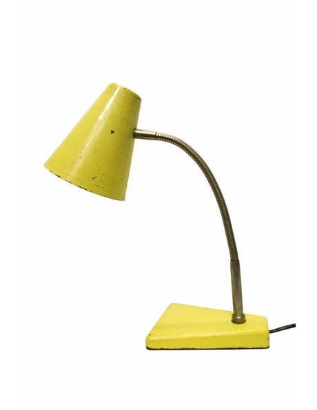 Desk lamp, industrial design, yellow, 1950s