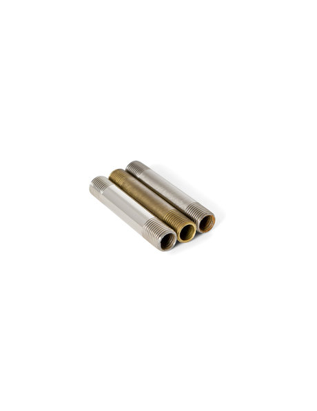 Messing stang, gepolijst,  hol, 5.0 cm hoog 1.0 cm (M10x1) dik