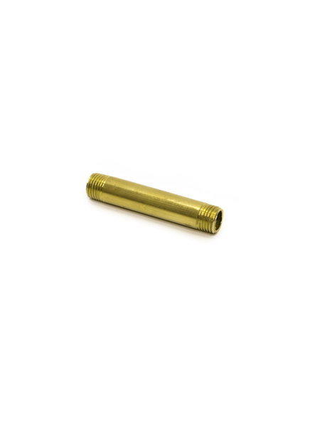 Messing stang, gepolijst,  hol, 5.0 cm hoog 1.0 cm (M10x1) dik