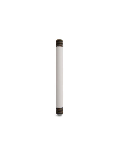 White tube of 10 cm / 4 inch, 1.0 cm / 0.4 inch, coated metal