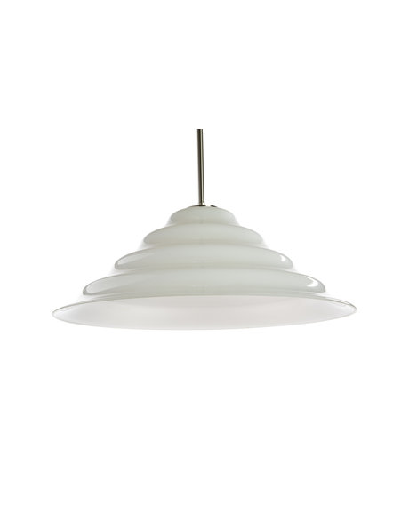 pendant lamp, large white glass shade, 1960s