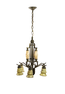 Bronzen Hanglamp, Art Deco Stijl