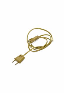 Lamp Wire, with Plug and Switch, Gold Coloured, 200 cm