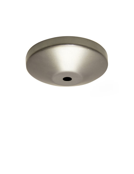 Uncoated Ceiling Cap, coarse iron, rather shallow, diameter: 9.9 cm / 3.9 inch, diameter rod opening: 1,0 cm  0.39 inch (M10)