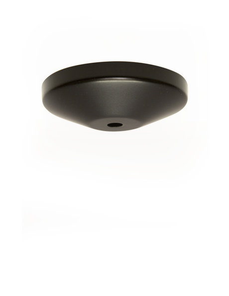 Ceiling cap for lamp, black coated metal, shallow model